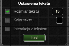 Ustawienia tekstu