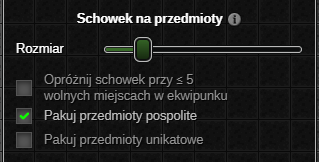 Ustawienia typów przedmiotów