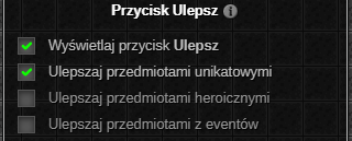 Ustawienia przycisku Ulepsz